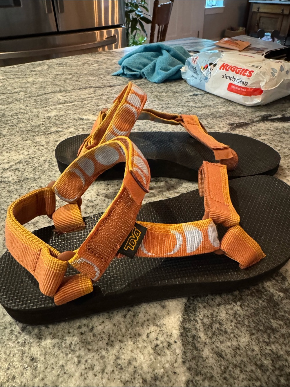Teva Orange and White Patterned Outdoor Sandals